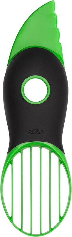 Green and black OXO avocado slicer
