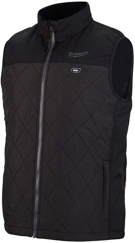 Black quilted Milwaukee heated vest